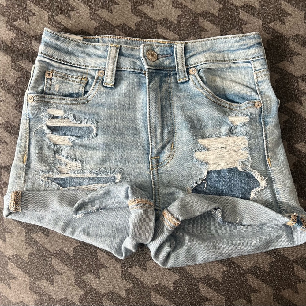American Eagle High Rise Shortie Jean Shorts